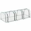 Outsunny Serre De Jardin Tunnel 3,5L X 1l X 0,8H M 3 Portes Zippées Bâche PVC Transparent Métal époxy Vert - Transparent -Protection Pour Végétaux Soldes 10986179 1