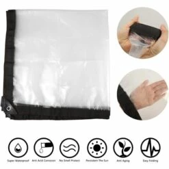 BARES Bâche Transparente, Jardin Clair Bâche étanche Anti-gel Film Anti-pluie Film Isolant Auvent Pe Couvercle En Plastique (1 * 2m) -Protection Pour Végétaux Soldes 27567039 3