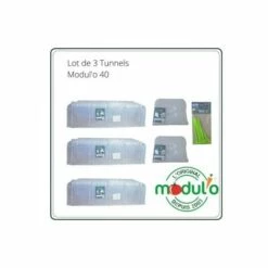Modulo - Lot De 3 Tunnels Modul'o 40 (105x39x30cm) + 1 Jeu De 2 Embouts + 1 Lot De 10 Piquets De Tunnel -Protection Pour Végétaux Soldes 28991780 3