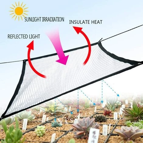 ILOVEMILAN Tissu De Bloc UV Perméable Filet De Protection Solaire Extérieur Durable Filet De Papier D'aluminium Réfléchissant 75% Taux D'ombrage Balcon Jardinage De Toit (2X2m) 5 ILOVEMILAN Tissu De Bloc UV Perméable Filet De Protection Solaire Extérieur Durable Filet De Papier D'aluminium Réfléchissant 75% Taux D'ombrage Balcon Jardinage De Toit (2X2m) – Image 3