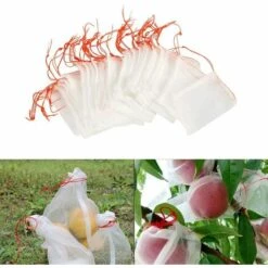 LangRay Lot De 100 Sacs En Filet Anti-Insectes,Filet De Jardin Protection En Nylon,Sac Protection Fruits Et Plantes Réutilisables,Sachet Pour Raisin Anti-Oiseaux Avec Cordon De Serrage (15 X 10cm (100pcs))