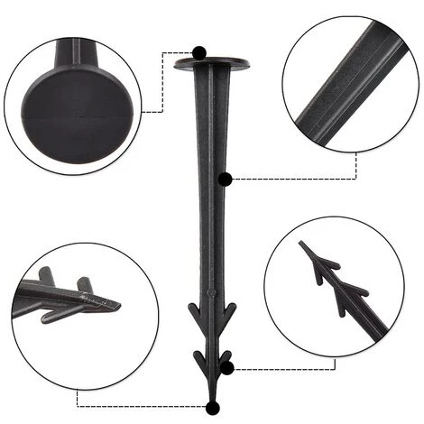 BETTERLIFE Piquets De Fixation Sol En Plastique, Clous, Sardines, Jardin, Tente, Fixation Terre 12 Cm, Noir(50pcs) 6 BETTERLIFE Piquets De Fixation Sol En Plastique, Clous, Sardines, Jardin, Tente, Fixation Terre 12 Cm, Noir(50pcs) – Image 4