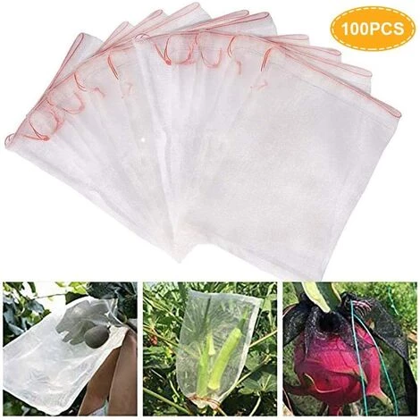 LangRay 100pcs Sachets De Protection Pour Plantes, Sac En Nylon De Fruits De Maille Sac À Cordon Avec Cordon Contre Insecte Ravageur Oiseau Outils De Jardinage Pour Les Tomates Aubergines Les Raisins Pommes 4 LangRay 100pcs Sachets De Protection Pour Plantes, Sac En Nylon De Fruits De Maille Sac À Cordon Avec Cordon Contre Insecte Ravageur Oiseau Outils De Jardinage Pour Les Tomates Aubergines Les Raisins Pommes – Image 2