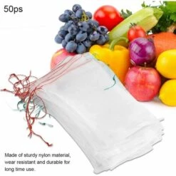 LangRay Lot De 50 Sacs De Protection Pour Plantes Fruitées Avec Cordon De Serrage, Sac En Maille Respirante Contre Les Insectes, Les Insectes, Les Insectes Et Les Oiseaux, Outils De Jardinage 25 * 15cm -Protection Pour Végétaux Soldes 36154871 5