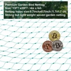 BEARSU Filet De Protection Anti-oiseaux Vert, Filet De Jardin De 13 X 20 Pieds Pour Les Plantes, Protège Les Plantes Potagères Et Les Arbres Fruitiers, Filet De Clôture Réutilisable Pour Les Oiseaux, Les Cerfs Et Les écureuils -Protection Pour Végétaux Soldes 36781137 3
