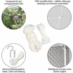 BETTERLIFE Filet De Sécurité Pour Chat - Filet De Protection Transparent Pour Balcon - Filet Anti-Fuite Pour Fenêtre Et Terrasse - Sans Perçage (2 * 3m) -Protection Pour Végétaux Soldes 37415841 3