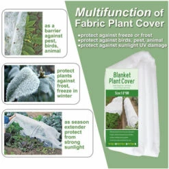 ILOVEMILAN Couverture Hiver Plantes Housse De Protection Plante Hivernage Anti-Gel En Tissu Non Tissé, Couverture Végétale Rectangulaire Housse Plante Hiver Contre Le Gel Voile Hivernage 1.6*9M Mince -Protection Pour Végétaux Soldes 37488059 4