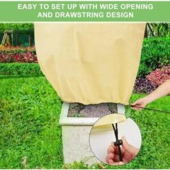 SUNFLOWER 3Pcs Couverture Végétale Pour La Protection Contre Le Gel Pour Arbustes Et Arbres Protégez,Couvre-Plantes Réutilisables Protection Contre Couverture,Housse D'hivernage Non Tissée（beige S） -Protection Pour Végétaux Soldes 39606509 2