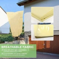 SUNFLOWER 3Pcs Couverture Végétale Pour La Protection Contre Le Gel Pour Arbustes Et Arbres Protégez,Couvre-Plantes Réutilisables Protection Contre Couverture,Housse D'hivernage Non Tissée（beige S） -Protection Pour Végétaux Soldes 39606509 4