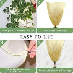 SUNFLOWER 3Pcs Couverture Végétale Pour La Protection Contre Le Gel Pour Arbustes Et Arbres Protégez,Couvre-Plantes Réutilisables Protection Contre Couverture,Housse D'hivernage Non Tissée（beige S） -Protection Pour Végétaux Soldes 39606509 5