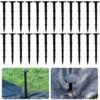 AIDUCHO Lot De 60 Piquets De Fixation Ancrage Piquet De Terre Avec Barbillon Extra Résistant Tissu De Mauvaises Herbes De Paysage En Plastique Noir Pour La Fixation Des Tissus Anti Mauvaises Herbes - 18CM -Protection Pour Végétaux Soldes 39670088 1