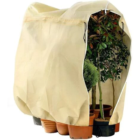 TRIOMPHE Housse D'hivernage Pour Plante, Housse De Protection Pour Plantes Ajustable Avec Cordon De Serrage à Glissière, Anti-Givre Réutilisable Sac De Protection Des Plantes, 180 X 120 Cm, Beige 3 TRIOMPHE Housse D'hivernage Pour Plante, Housse De Protection Pour Plantes Ajustable Avec Cordon De Serrage à Glissière, Anti-Givre Réutilisable Sac De Protection Des Plantes, 180 X 120 Cm, Beige