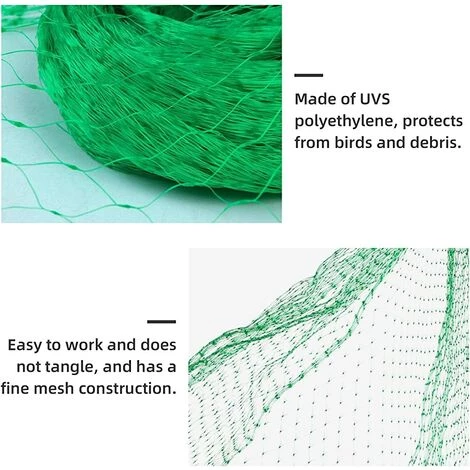 TANABATA Filet De Protection Contre Les Oiseaux 2 M X 10 M Pour Jardin, Plantes, Fruits, Papillons 5 TANABATA Filet De Protection Contre Les Oiseaux 2 M X 10 M Pour Jardin, Plantes, Fruits, Papillons – Image 3