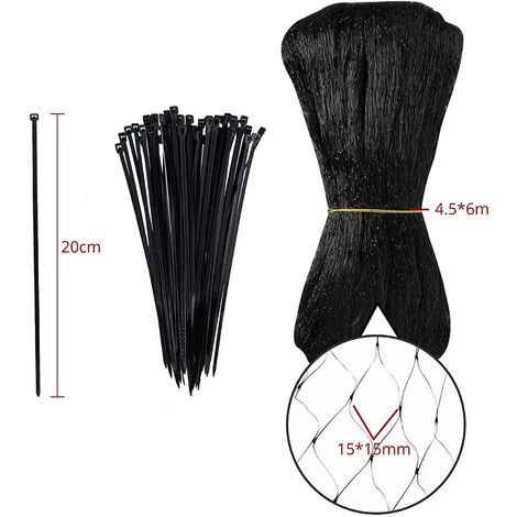 VERSAILLESFR Filet Anti-Oiseaux En Maille 4 X 10M Filet De Plante De Jardin Avec 50 Attaches De Câble Filet D'étang Filets D'Arbres Fruitiers Contre Oiseaux Et Animal Pour Plante 4 VERSAILLESFR Filet Anti-Oiseaux En Maille 4 X 10M Filet De Plante De Jardin Avec 50 Attaches De Câble Filet D'étang Filets D'Arbres Fruitiers Contre Oiseaux Et Animal Pour Plante – Image 2