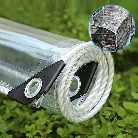 PERLE RARE Bâche Transparente Imper Tissu De Film De Feuille De Bâche De Jardin PE Avec/Oeillets Et Lanière Heavy Duty/Anti Gel/Anti-UV/Windproof Plant Isolation Canopy Cover For Greenhouse(0.9*0.9m) 3 PERLE RARE Bâche Transparente Imper Tissu De Film De Feuille De Bâche De Jardin PE Avec/Oeillets Et Lanière Heavy Duty/Anti Gel/Anti-UV/Windproof Plant Isolation Canopy Cover For Greenhouse(0.9*0.9m)