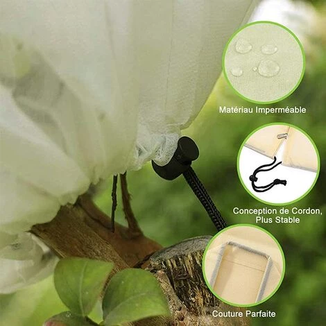 TANABATA Voile Hivernage Avec Fermeture Éclair, Protection Plantes Housse D'hivernage Plante, Housse D'hivernage Pour Plantes D'extérieures à Utiliser En Hiver, Du Vent Et Des Précipitations (240x200cm) 4 TANABATA Voile Hivernage Avec Fermeture Éclair, Protection Plantes Housse D'hivernage Plante, Housse D'hivernage Pour Plantes D'extérieures à Utiliser En Hiver, Du Vent Et Des Précipitations (240x200cm) – Image 2