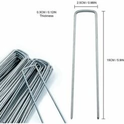 ALMI Piquet De Fixation Jardin, Piquet De Tente, Toile De Paillage, Piquet Pour Bache De Paillage, Sardines Feutre Geotextile Piquet De Paillage Lot De 50 -Protection Pour Végétaux Soldes 43330210 3