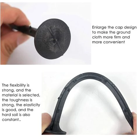 ALMI Lot De 60 Piquets De Fixation Ancrage Piquet De Terre Avec Barbillon Extra Résistant Tissu De Mauvaises Herbes De Paysage En Plastique Noir Pour La Fixation Des Tissus Anti Mauvaises Herbes 6 ALMI Lot De 60 Piquets De Fixation Ancrage Piquet De Terre Avec Barbillon Extra Résistant Tissu De Mauvaises Herbes De Paysage En Plastique Noir Pour La Fixation Des Tissus Anti Mauvaises Herbes – Image 4