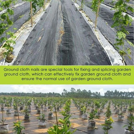 ALMI Lot De 60 Piquets De Fixation Ancrage Piquet De Terre Avec Barbillon Extra Résistant Tissu De Mauvaises Herbes De Paysage En Plastique Noir Pour La Fixation Des Tissus Anti Mauvaises Herbes 7 ALMI Lot De 60 Piquets De Fixation Ancrage Piquet De Terre Avec Barbillon Extra Résistant Tissu De Mauvaises Herbes De Paysage En Plastique Noir Pour La Fixation Des Tissus Anti Mauvaises Herbes – Image 5