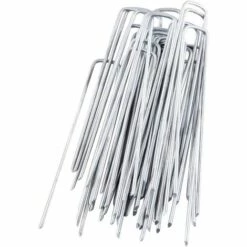 ALMI 200 PCS Piquets De Jardin, Piquets De Fixation De Jardin, Piquets De Fixation Tente 2,5 Mm D'épaisseur, 15 Cm/4 Cm, Pour Fixer Le Tissu De Mauvaises Herbes, Les Feuilles De Sol