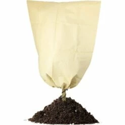 Housse De Protection Contre Le Gel Pour Plantes D'hiver - Avec Cordon De Serrage - En Polaire, Résistante Aux Déchirures - 100 X 80 Cm,Beige GrooFoo