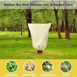 Housse De Protection Contre Le Gel Pour Plantes D'hiver - Avec Cordon De Serrage - En Polaire, Résistante Aux Déchirures - 80 X 60cm,Beige GrooFoo -Protection Pour Végétaux Soldes 43744650 3