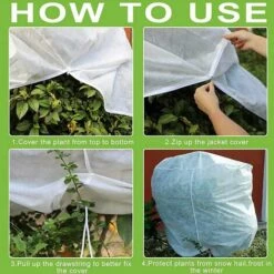 Protection Pour Plante, Voile D'hivernage Non-tissé Pour Plantes Jardin, Housse D'hivernage Protection Antigel Plante, Sac Pour Plante, Réutilisable Et Lavable 80*100cm Fontainebleau Blanc -Protection Pour Végétaux Soldes 44183111 5