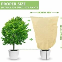 Voile Hivernage Plante Betterlife, Bache D'hivernage Rouleau, Sac Vegetaux Jardin, Housse De Protection Tomate Arbre Arbuste Citronnier Olivier Palmier (2PC (Cordon), 80 * 100 Cm) -Protection Pour Végétaux Soldes 44816025 5