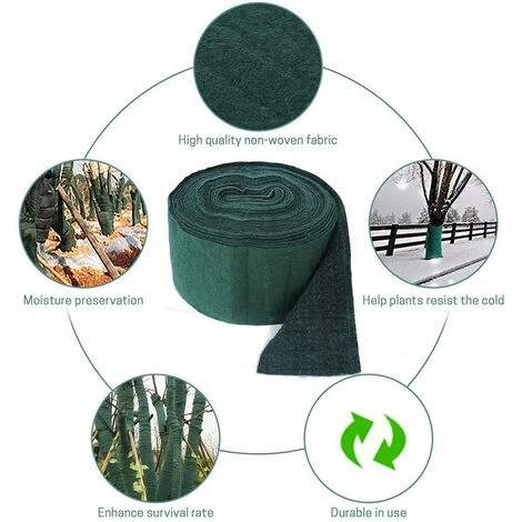 Enveloppement Protecteur D'Arbre,Betterlife 20m X 12,3cm, Bandage Antigel Pour Plantes Arbustives De Protection Du Tronc D'Arbre, Enveloppement D'Arbre Résistant à L'Hiver, Maintien Au Chaud Et Hydratation,2 Pcs,vert 4 Enveloppement Protecteur D'Arbre,Betterlife 20m X 12,3cm, Bandage Antigel Pour Plantes Arbustives De Protection Du Tronc D'Arbre, Enveloppement D'Arbre Résistant à L'Hiver, Maintien Au Chaud Et Hydratation,2 Pcs,vert – Image 2