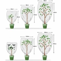 GroupM Housse De Protection Contre Le Gel Des Plantes, Housse De Protection De Jardinage Extérieur Non Tissé (boucle De Cordon De 60 * 80 Cm) -Protection Pour Végétaux Soldes 47811545 4