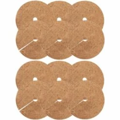 SUPERMARKET Disque De Protection Plante 12 Pcs Tapis De Coco Plantes,Disque De Paillage Coco Disques De Paillage 100% Noix De Coco Disque En Fibre De Coco,Protection Pour Plantes En Pot Plantes Protection Tapis,Superma