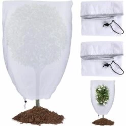 ILOVEMILAN Protection Plantes Housse D'hivernage Plante, Protection Voile Hivernage Avec Fermeture Éclair Pour Les Arbres, Les Palmiers, D'extérieures à Utiliser En Hiver Sac Vegetaux Jardin 2 PCS(60 * 80)