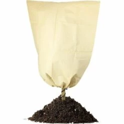 ILOVEMILAN Housse De Protection Contre Le Gel Pour Plantes D'hiver Avec Cordon De Serrage En Polaire, Résistante Aux Déchirures 100 X80cm Beige