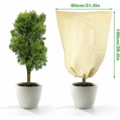 ILOVEMILAN Housse De Protection Contre Le Gel Pour Plantes D'hiver Avec Cordon De Serrage En Polaire, Résistante Aux Déchirures 100 X80cm Beige 9 ILOVEMILAN Housse De Protection Contre Le Gel Pour Plantes D'hiver Avec Cordon De Serrage En Polaire, Résistante Aux Déchirures 100 X80cm Beige -Protection Pour Végétaux Soldes 48882591 3