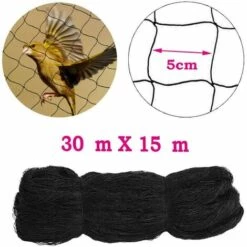 GOJOY Filet De Protection Pour étang - 15 M X 30 M - Robuste - Protection Contre Les Oiseaux - Filet De Protection Contre Les Hérons - Réutilisable - Anti-oiseaux - Taille Des Mailles : 2 -Protection Pour Végétaux Soldes 50002258 3