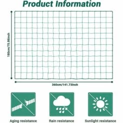 Filet à Plantes Grimpantes, Filet De Jardin, Filet D'Escalade Pour Plantes, 1,8 X 3,6m Filet De Treillis, Filet à Ramer Haricots, Treillis Jardin Filet Pour Concombre Légume Plante Grimpantes，Starlight -Protection Pour Végétaux Soldes 50941840 2
