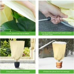 Housse Hivernage Plante, Housses De Protection Pour Plantes Avec Ajustable Cordon De Serrage, Réutilisable Voile Hivernage Plante Protection Contre Le Gel Des Palmier Et Olivier, 80 X 60 Cm Beige,Starlight 11 Housse Hivernage Plante, Housses De Protection Pour Plantes Avec Ajustable Cordon De Serrage, Réutilisable Voile Hivernage Plante Protection Contre Le Gel Des Palmier Et Olivier, 80 X 60 Cm Beige,Starlight -Protection Pour Végétaux Soldes 51474988 5