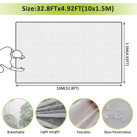 LITZEE Toile Antigel Pour Plantes, Housse Antigel En Non-tissé Végétal, Isolation Plantes D'hiver Et Toile De Couverture Résistante Au Froid 17g 4 LITZEE Toile Antigel Pour Plantes, Housse Antigel En Non-tissé Végétal, Isolation Plantes D'hiver Et Toile De Couverture Résistante Au Froid 17g – Image 2