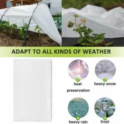 LITZEE Toile Antigel Pour Plantes, Housse Antigel En Non-tissé Végétal, Isolation Plantes D'hiver Et Toile De Couverture Résistante Au Froid 30g -Protection Pour Végétaux Soldes 51554433 3