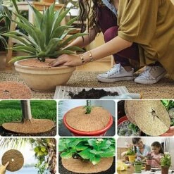 LITZEE 6pcs Noix De Coco Bucket Disc Cover Protection Contre Le Gel Protection Hivernale Pour Les Plantes En Pot Diamètre 20 Cm -Protection Pour Végétaux Soldes 51555623 5