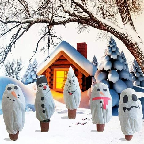 LITZEE Froid Preuve De Protection Des Végétaux Non-tissé Couverture, Hiver Chaud Couverture Frost, Hors Gel Couverture Sac à Cordonnet Pour Arbre/Arbuste/Potted 1pcs (Spooky) 4 LITZEE Froid Preuve De Protection Des Végétaux Non-tissé Couverture, Hiver Chaud Couverture Frost, Hors Gel Couverture Sac à Cordonnet Pour Arbre/Arbuste/Potted 1pcs (Spooky) – Image 2