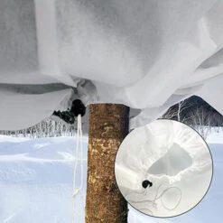 LITZEE 2Pcs Couverture Végétale De Protection Antigel Veste Polaire Jardin Couverture Warming Sac Sac À Cordonnet Pour La Taille Haies Arbres Fleurs Arbustes Ensemble, 0.6X0.8m,Blanc -Protection Pour Végétaux Soldes 51556164 2