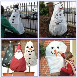 LITZEE Froid Preuve De Protection Des Végétaux Non-tissé Couverture, Hiver Chaud Couverture Frost, Hors Gel Couverture Sac à Cordonnet Pour Arbre/Arbuste/Potted 1pcs (Flocon De Neige) -Protection Pour Végétaux Soldes 51556196 3