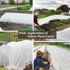 LITZEE Jardin Plant Protection Non-weave Tissu Couverture Contre Les Snow Frost Hail Insectes 1.5M X 1M Blanc -Protection Pour Végétaux Soldes 51556343 5