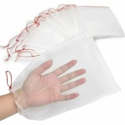 DECKON Lot De 50 Sacs En Filet Anti-Insectes,Filet De Jardin Protection En Nylon,Sac Protection Fruits Et Plantes Réutilisables,Sachet Pour Raisin Anti-Oiseaux Avec Cordon De Serrage (25 X 15cm (50pcs)) -Protection Pour Végétaux Soldes 52930891 2