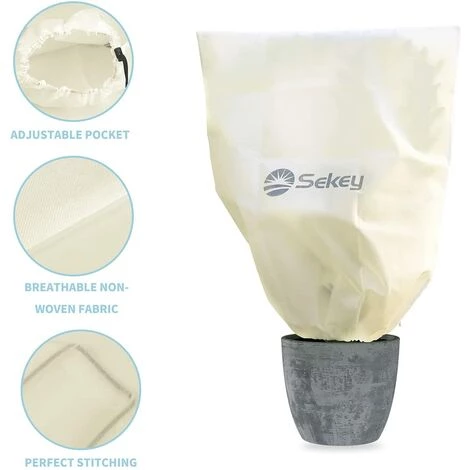 Sekey Housse D'hivernage Non Tissée 80g/m² Pour Plante, Beige 80x60cm 4 Sekey Housse D'hivernage Non Tissée 80g/m² Pour Plante, Beige 80x60cm – Image 2