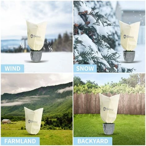 Sekey Housse D'hivernage Non Tissée 80g/m² Pour Plante, Beige 80x60cm 5 Sekey Housse D'hivernage Non Tissée 80g/m² Pour Plante, Beige 80x60cm – Image 3