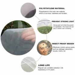 TINOR Filet De Protection Anti-insectes En Maille Fine Pour Jardin, Serre, Plantes, Fruits, Fleurs, Cultures，6*2.5m（40 Mailles Maille 1mm） -Protection Pour Végétaux Soldes 54497307 5