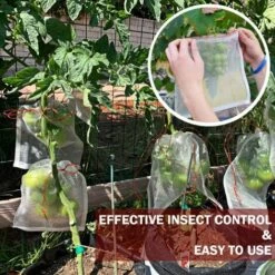 TINOR 50Pcs Fruits Sac De Protection Jardin Maille Sac GuêPe Protection Organza Sac Avec Cordon De Serrage Pour ProtéGer Contre Le Vinaigre De Cerise Mouche GuêPe Nourrir Les Oiseaux Insectes 25X15cm -Protection Pour Végétaux Soldes 54497534 4
