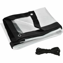 QERSTA Bâche Transparente Imperméable Avec Oeillets Et Corde Bâche De Protection Bâche Extérieure Imperméable Bâches Pour Abri De Balcon, Jardin, Serre, Plantes (2x4m)